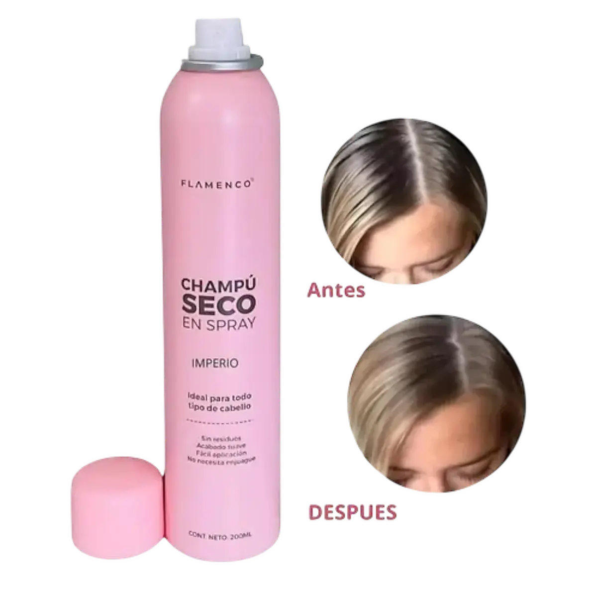 Shampoo en Seco en Spray Flamenco 200ml.