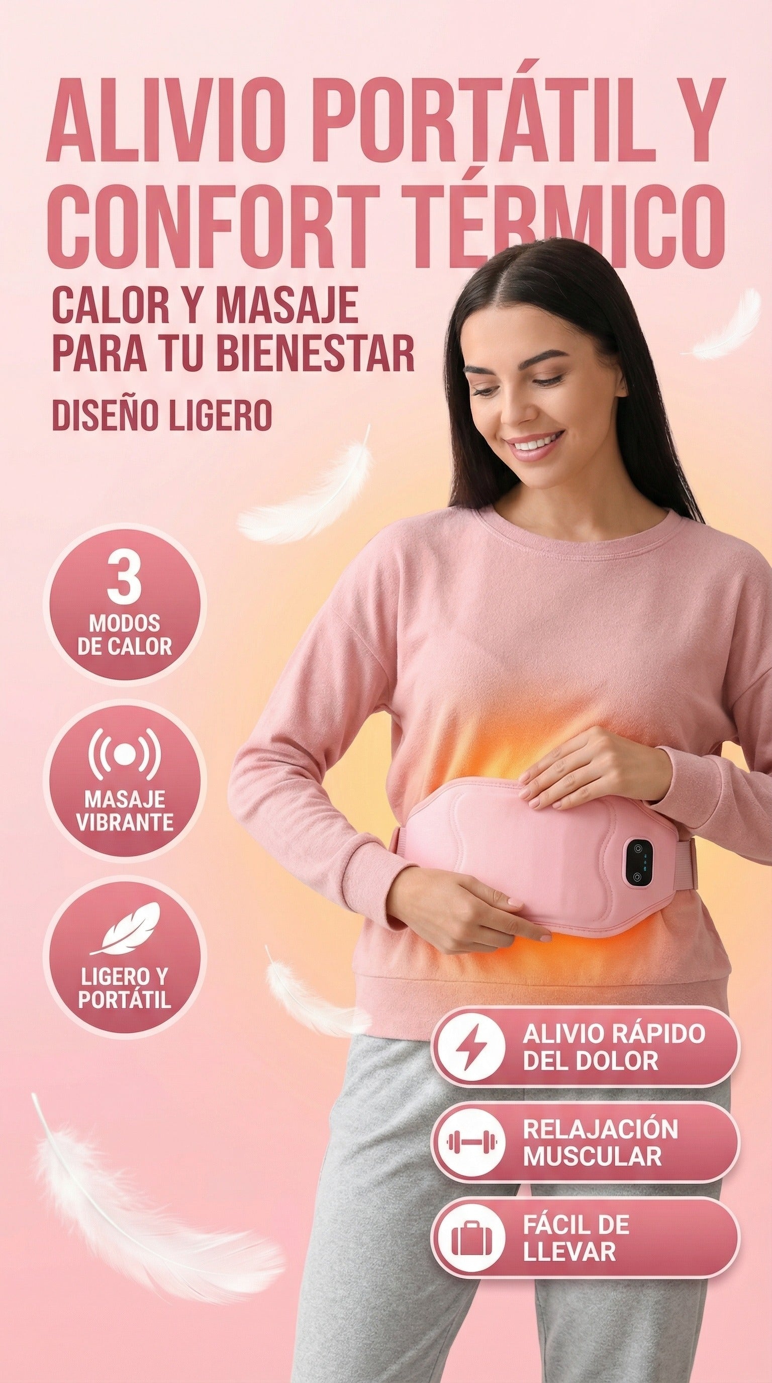Cinturón Para Cólicos Menstruales Con Calor Y Masaje.