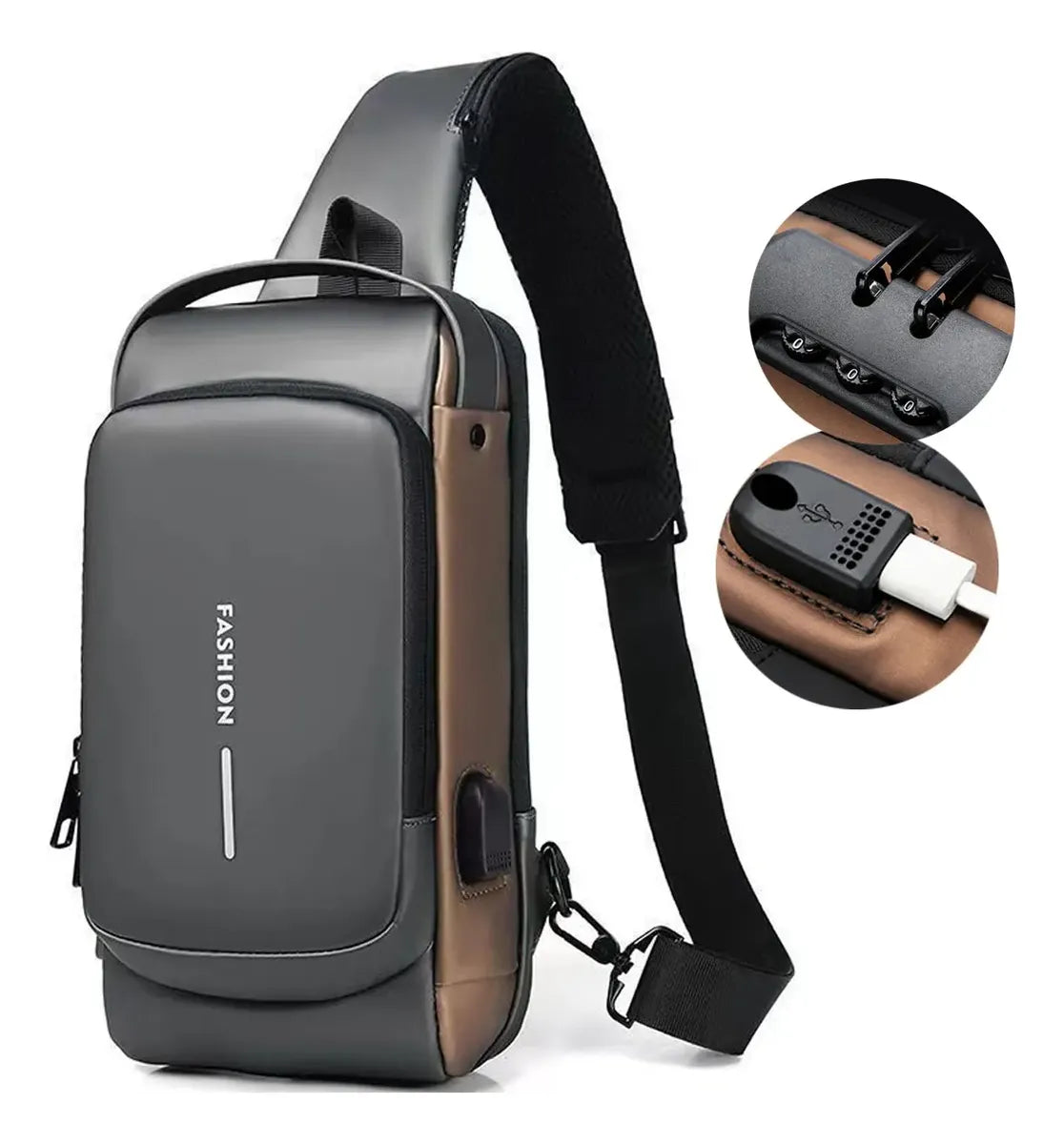 Bolso Impermeable Antirrobo Con Puerto De Carga Usb.